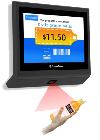 AP-X4-I3 ; NEW , . Price Checker 11.6" Capacitive Touch LED Screen | Resolution: 1366*768 ; .With 2D Scanner + Bluetooth + WiFi ; . CPU: Intel Core i3 (3rd Generation) ; . Storage: 128GB SSD ; . Memory: 4GB DDR3 RAM ; . Operating System: Win 10 ; . Power Supply: DC 6A ; . Wall-mounted Bracket